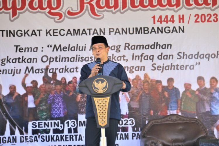 Jelang Puasa Ramadhan, Wabup Ciamis Hadiri Acara Mapag Ramadhan di Kecamatan Panumbangan