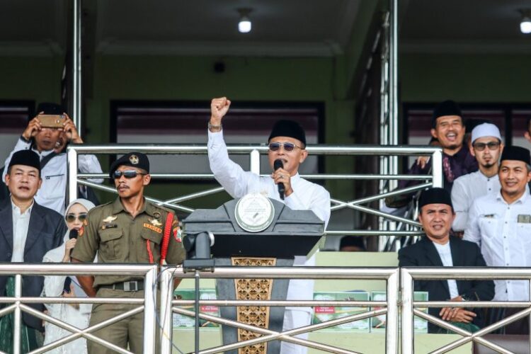 Sambut Bulan Suci Ramadhan, Bupati Ciamis dan Belasan Ribu Santri Ikuti Munggahan Bersama di Stadion Galuh Ciamis