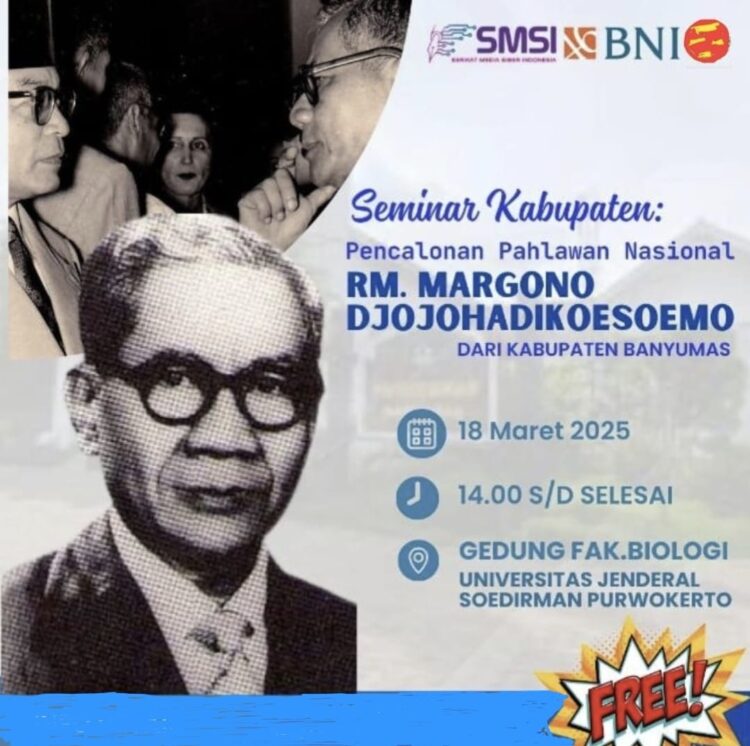 SMSI Sebagai Panitia Pengusul RM. Margono Djojohadikusumo Sebagai Calon Pahlawan Nasional Gandeng Seruling Mas, Adakan Seminar Kabupaten.